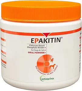 Vetoquinol Epakitin Chitosin-Based Phosphate Binder for Cats & Dogs â€“ Renal Support Supplement Powder - 300g
