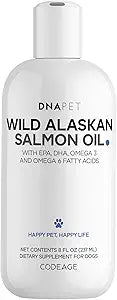 Wild Alaskan Salmon Oil for Dogs - EPA, DHA, Omega 3 & 6 Fatty Acids for Pets - Liquid Fish Oil Supplement for Dogs - All Breeds - 8 fl oz
