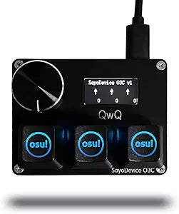 SayoDevice O3C OSU Keyboard Rapid Trigger Hall Switches Magnetic Linear Switches Keyboard with Knob and Screen,Copy Paste,Shotcut,Macro Hotswap Mini Keypad.â€¦ (with OSU keycaps-Black)