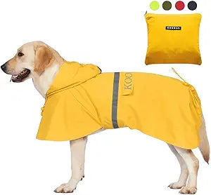 Pet Large Dog Raincoat Apparel Poncho Waterproof for Medium Large Sized for Dog Raincoat Clothes (Yellow, 5XL)