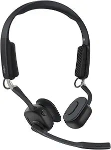 SHOKZ New OpenMeet - Open-Ear Bluetooth Computer Headset, Noise Cancelling Mic + Mute Button, Bluetooth 5.4 Compatible with PC & Mac, Wireless Work Headphones, Customizable Fit, Smart App - C610