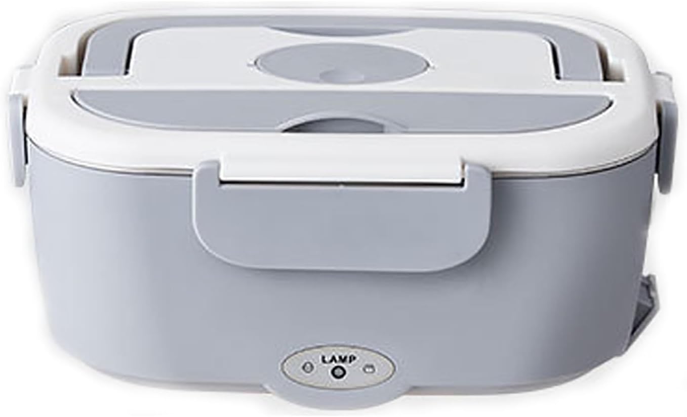 Electric Heat Insulation Lunch Box,New 1.5L Large Capacity,65W High Power,Car Household Two-in-one,Stainless Steel Liner,Suitable For Office Workers,Freight Drivers,Construction Workers(Gray)
