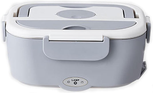 Electric Heat Insulation Lunch Box,New 1.5L Large Capacity,65W High Power,Car Household Two-in-one,Stainless Steel Liner,Suitable For Office Workers,Freight Drivers,Construction Workers(Gray)