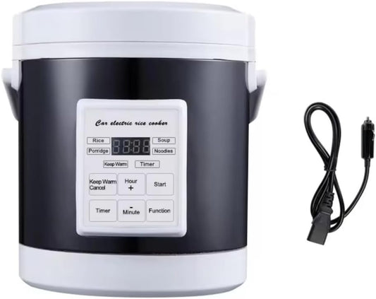 Multifuntional 12V/24V Electric Rice Cooker Fast Heating Food Warmers Easy Cleaning Suitable for Car and Home Use
