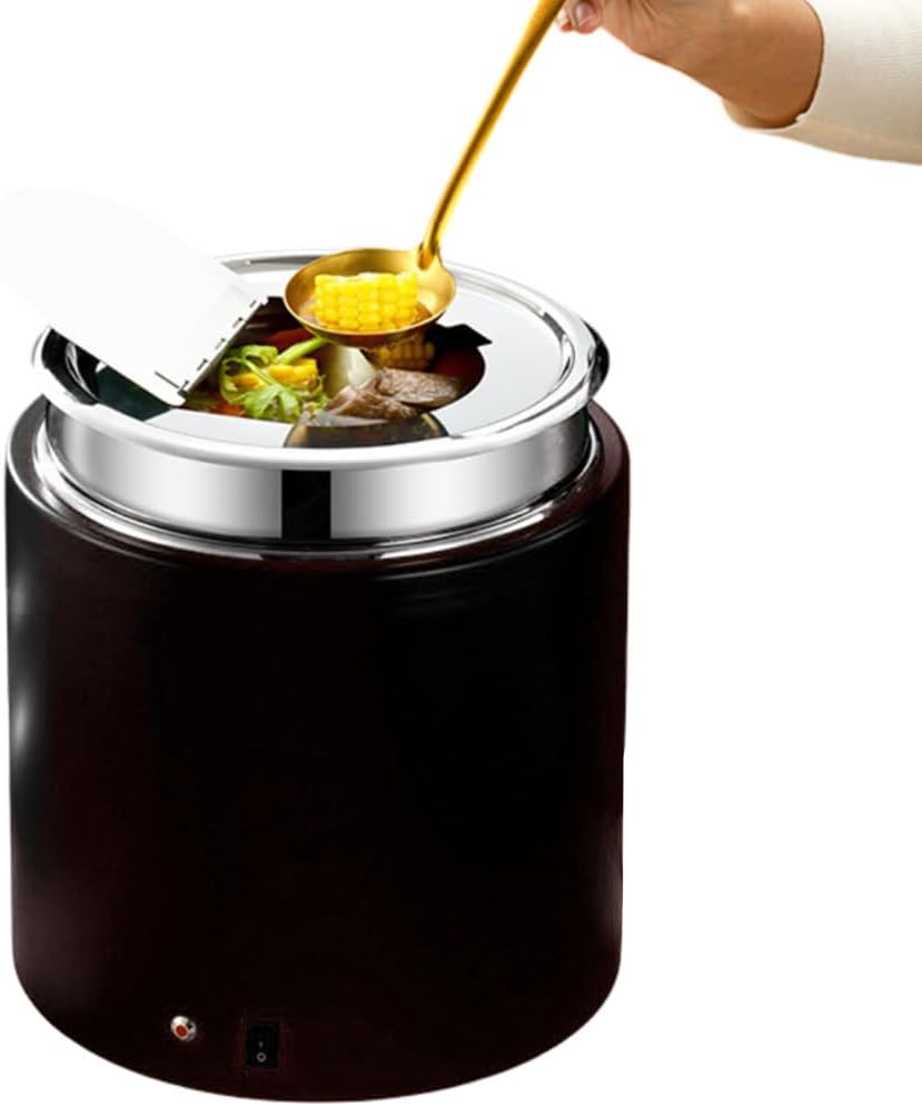 AIZYR Commercial Electric Soup Pot, Soup Warmers Soup Kettle Commercial Electric Soup Pot, Buffet Food Warmer for Restaurant, Catering, Party,Black