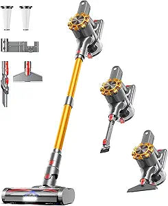 Cordless Vacuum Cleaner, 550W/45Kpa Vacuum Cleaners for Home with LED Display, 8 in 1 Lightweight Stick Vacuum with 60Min Runtime, Anti-tangle, Wall Mount Charging for HardFloor/Carpet/Pet Hair