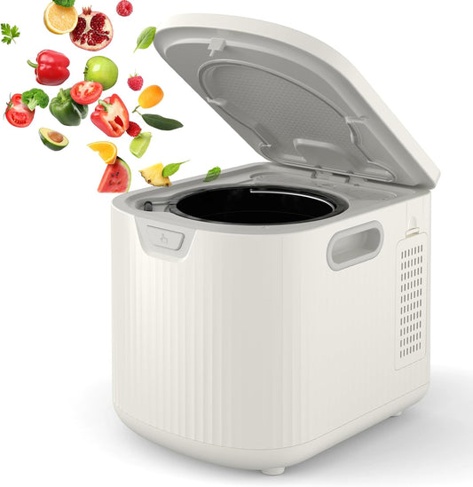 2.5L Kitchen Composting Bins, 3 Modes Smart Composter Bin, Auto-Clean, Converts Food Waste to Dry Fertilizer, LED Display & Quiet Operation