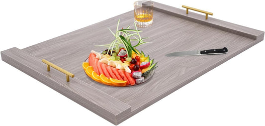 CHALIGHT Noodle Board Stove Cover Electric Stove Top Cover Noodle Board Bamboo Wood with Handles Gas Stove Top Covers Sink Cover Non-Slip Silicone Mats for Counter Space Decorative Tray for Kitchen