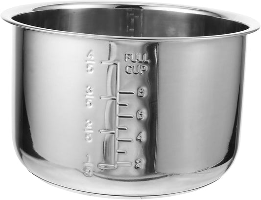4L Stainless Steel Inner Pot for Rice Cooker Multi Use Electric Cooker Replacement Pot Pressure Cooker Liner Compatible with Most Electric Cookers