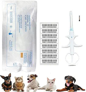 20Packs 1.4x8mm, Universal Pet Microchip Animals Implant Chip 134.2khz Registration FDX-B Pet ID Microchip for The Management of Dog Cat Cow Pig Rabbit Pigeon Fish