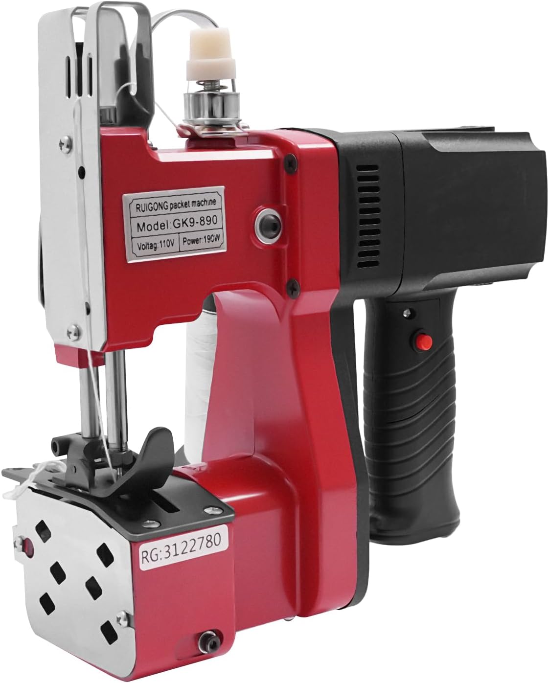 Electric Bag Stitching Closer Sack Closer Seal Sewing Machine Bag Closer Bag Stitching Tool W/Needle for Woven Snakeskin Bag Sack 110V 190W 1000RPM