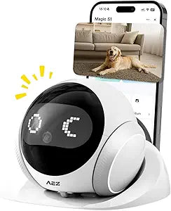 AEZ Robot Camera 1080P HD Lens Pet Camera Indoor Movable with Auto-Recharge, 2-Way Audio,Blinky Bot with Night Vision,Distance Bot Smart App Control for Cats/Dogs/Baby/Elderly (SD/Cloud Storage)