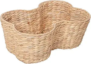 Water Hyacinth Dog Toy Basket, Bone Shaped Dog Toy Storage Basket, Pet Toys Organizer Bin, Handmade 16" x 13" x 7"