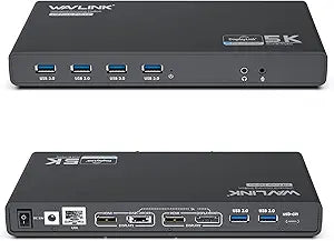 WAVLINK Universal Laptop Docking Station Dual Monitor with 65W Power Delivery for Windows Mac M1/M2, Displaylink Dock, USB C/A to Dual HDMI/DisplayPort Adapter, Gigabit Ethernet, 6 USB 3.0, Audio/Mic