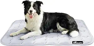 Luciphia Premium Dog Cooling Mat Non-Slip Q-MAX>0.5 Self-Cooling Pad for Large Pet Indoor Portable Kennel Puppy Bed for Couch Summer Crate Pad for Dog Washable Light Grey 40x60 inches
