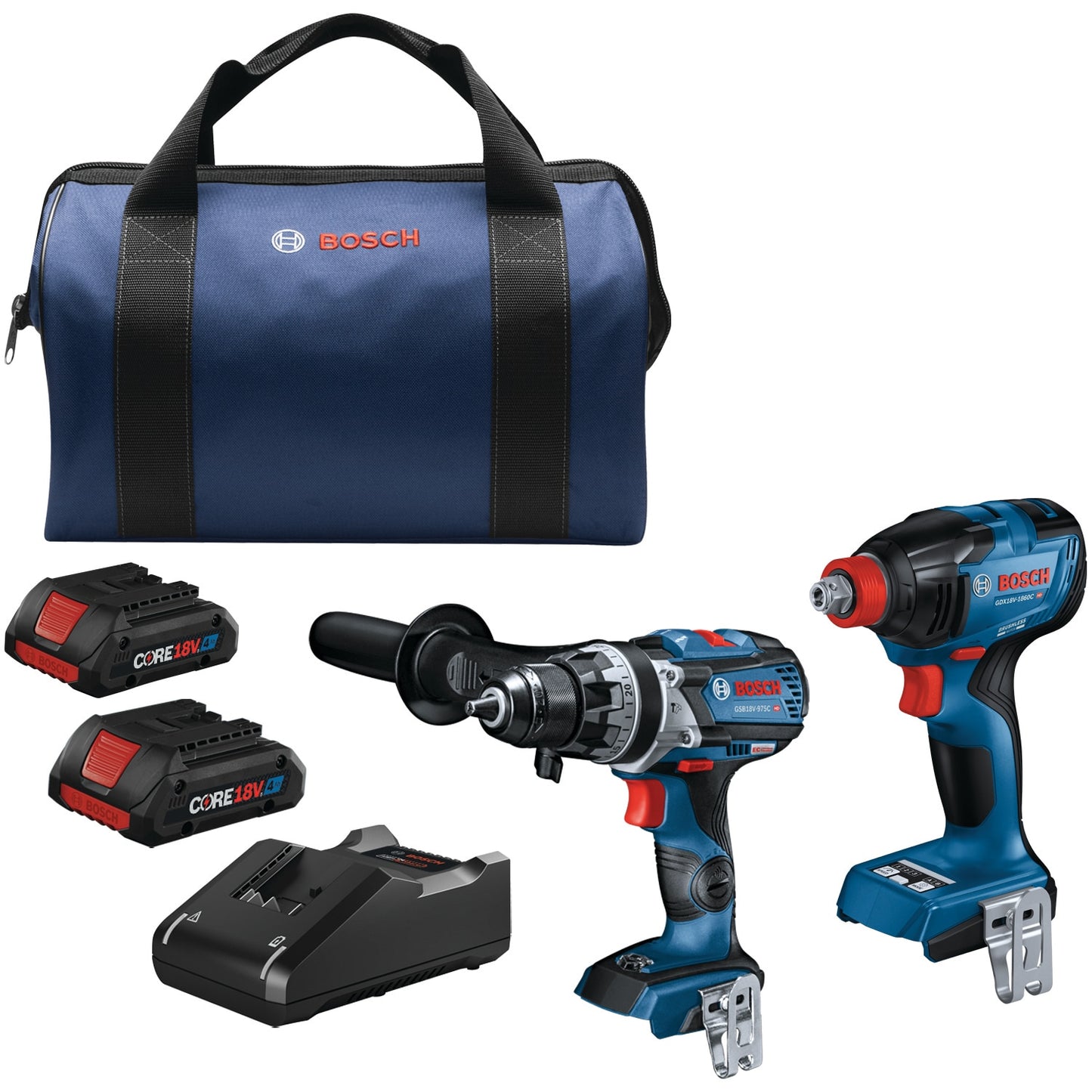 Bosch 18-volt 2-Tool Brushless Power Tool Combo Kit with Soft Case (2-Batteries Included and Charger Included)