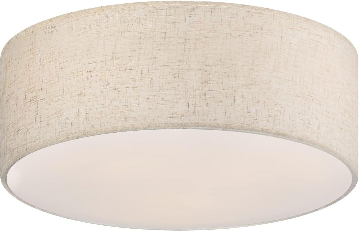 Galtlap 18'' Flush Mount Ceiling Light Modern Farmhouse Drum Ceiling Light Fixture with Linen Fabric Shade 3-Light Drum Ceiling Lighting Round Semi Flush Lighting for Bedroom Hallway Living Room