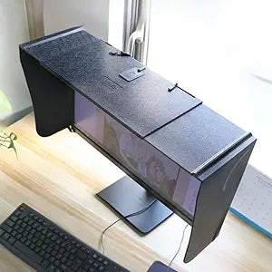 1727 Inch Foldable Adjustable Monitor Hood | Privacy Sunshade (Fits 16.1527.95in W/4171cm, â‰¤14.17in H/â‰¤36cm) | Not for Curved Monitors