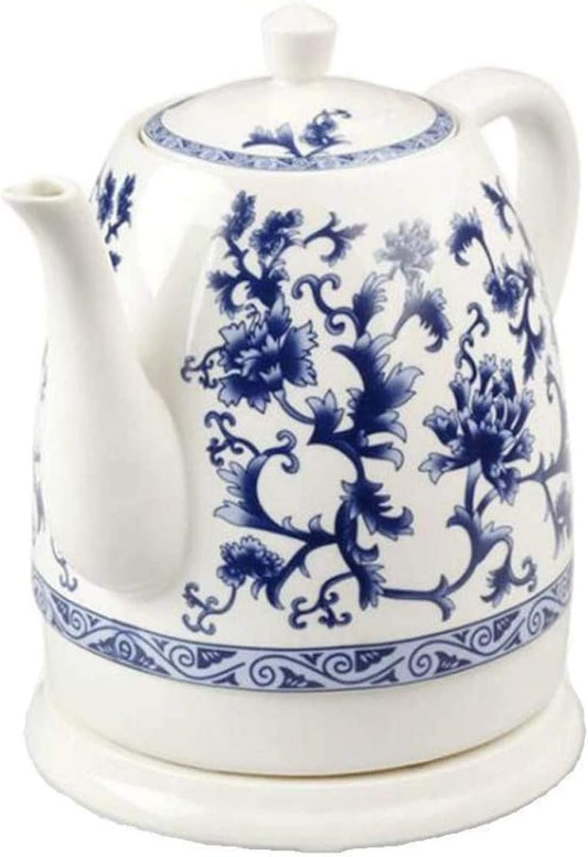 Electric Ceramic Cordless Blue and White Porcelain Kettle 1.5L Jug Boils Water Fast for Tea Coffee Soup Oatmeal Heat Resistant/Product Code: WWA-2177Merchant recommendation