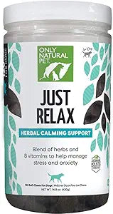 Only Natural Pet - Just Relax Herbal Calming Soft Chews for Dogs | Natural Anxiety Relief Treats, Premium Dog Relaxation Aid, Stress and Anxiety Relief Supplement - Bacon Flavor - 120 Soft Chews