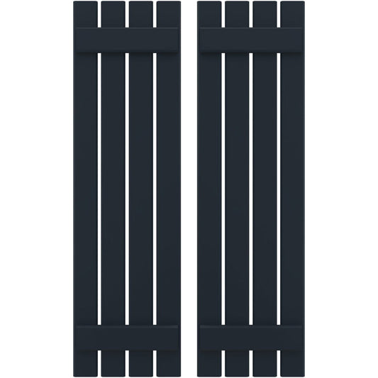 Ekena Millwork 15.5-in W x 40-in H Starless Night Blue Board and batten Wood Exterior Shutters ( 2 -Pack )