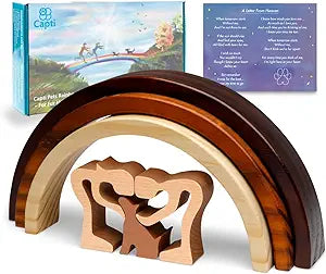 Capti Rainbow Bridge Dog Memorial Gifts, Pet Memorial - I'll Meet You at The Rainbow Bridge - Pet Loss Gifts, Bereavement, Sympathy Keepsake Dog Mom, Dog Dad for Loss of Pet (Dog and Family)