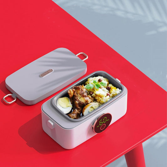 Electric Lunch Box Food Heater, 60W Rechargeable Portable Cordless Heated Lunch Box with 1L 304 Stainless Steel Container for Office Travel Car