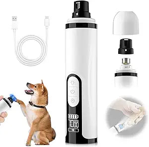 3-Speed Pet Nail Grinder,Professional Dog Nail Grinder with 2 LED Lights,Electric Nail Clippers for Cats and Dogs,Pet Paw Trimming and Grooming,2000mah USB Rechargeable for Small Medium Large Dogs