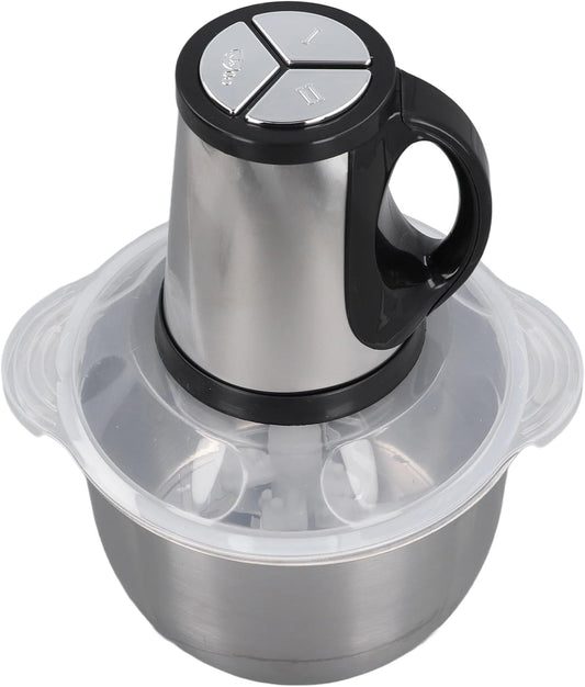 Electric Food Processor, Stainless Steel 4L Large Capacity Food Chopper with 5 Blades, Electric Food Chopper Meat Grinder for Meat Vegetable Fruits Nuts