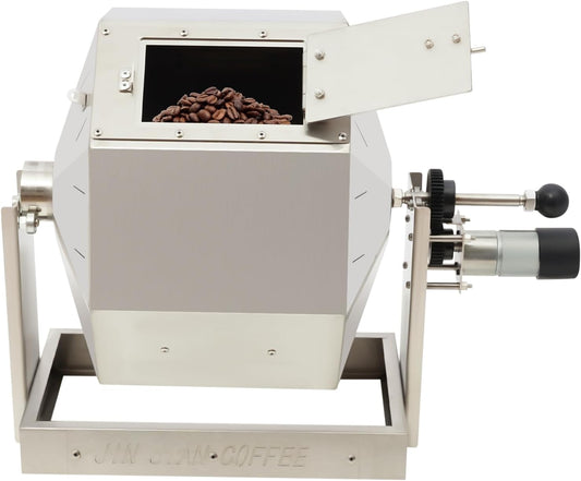 14.5L Coffee Roaster Machine for Home Use, Stainless Steel Electric Coffee Bean Roaster with Speed Controller 5-45 RPM, Peanut Roasters Gas Burner Drum Type