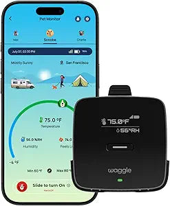 Waggle 4G Pet Temperature Monitor â€“ No Wi-Fi Needed, Real-Time App/SMS/Email Alerts - RV, Car & Home Safety Device with Power-Outage Notifications, Rechargeable Battery â€“ Subscription Required
