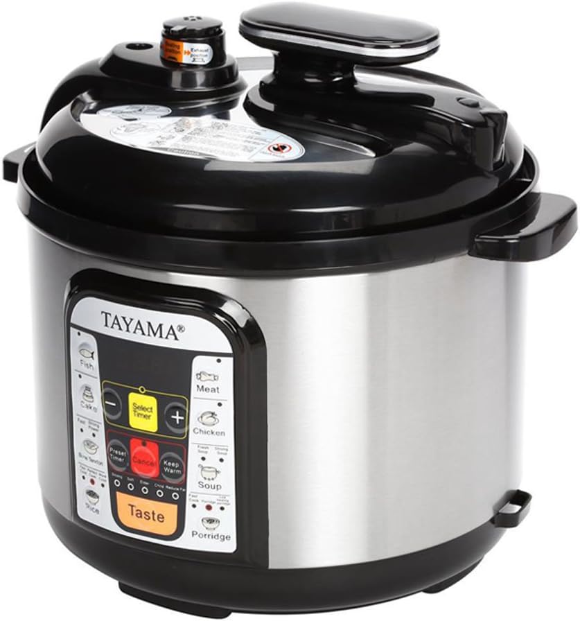 Tayama B8 Electric Pressure Cooker, 5 L, Black