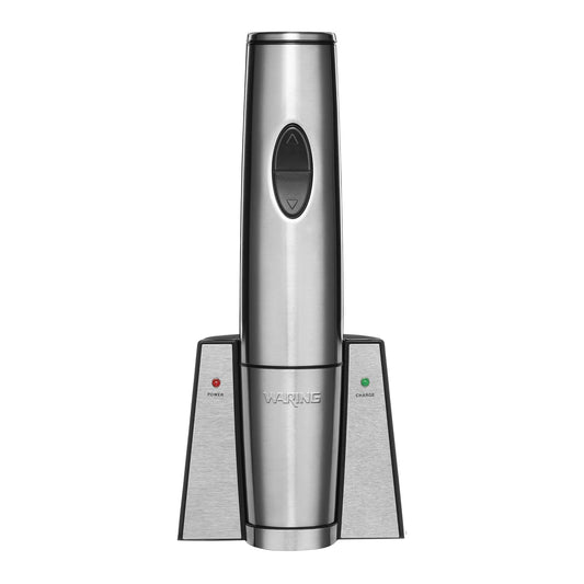 Waring Commercial WWO120 Portable Electric Wine Bottle Opener with Recharging Station,Silver