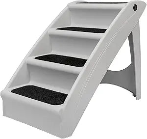 PetSafe CozyUp Folding Dog Stairs, Portable Indoor/Outdoor Pet Steps for Bed, Couch & Car, Grey, 25 Inch