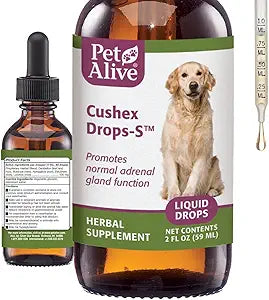 PetAlive Cushex Drops-S, Adrenal Gland Balance Herbal Pet Supplement, 2fl oz., 59ML