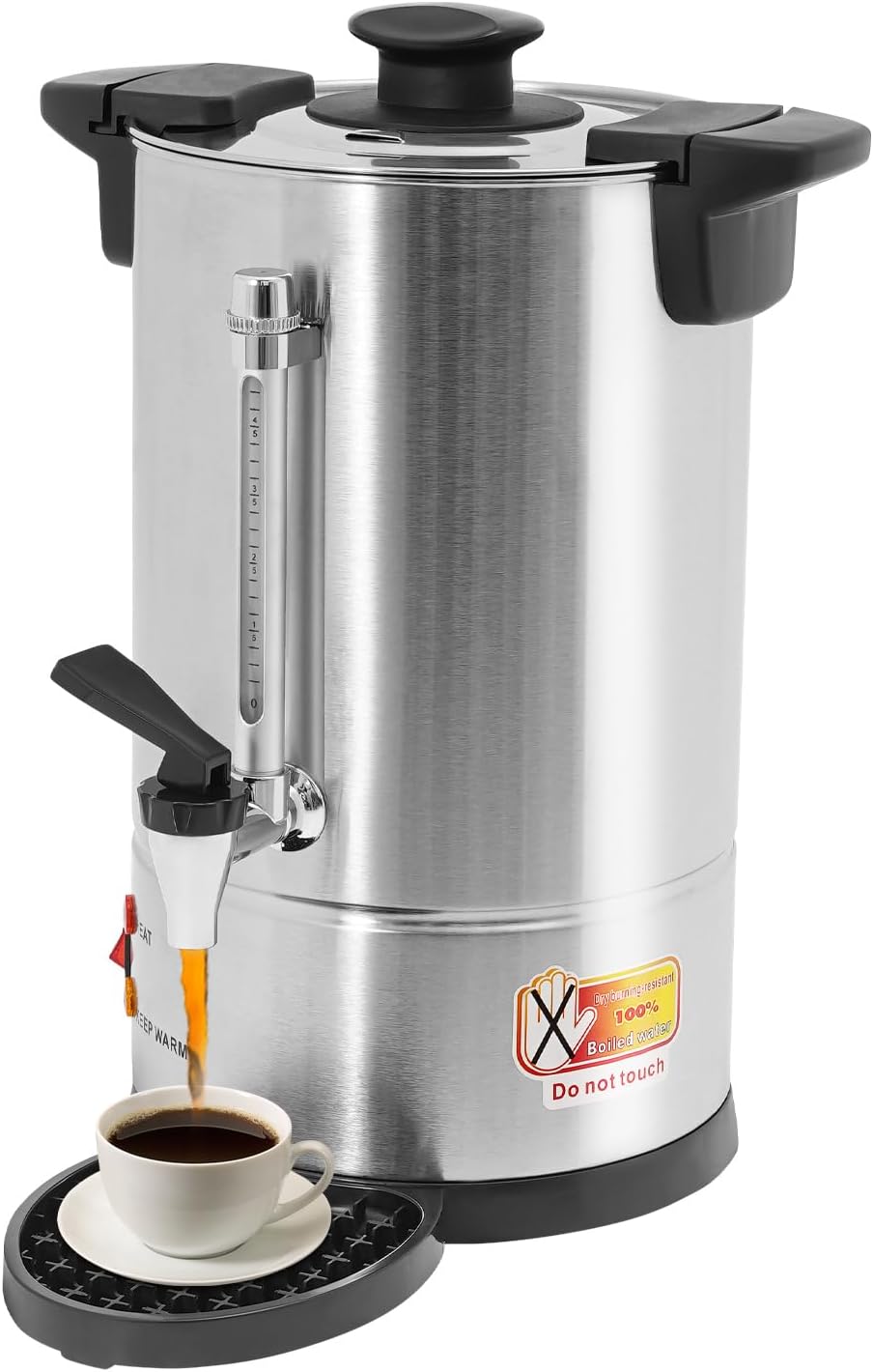 Commercial Coffee Urn,8L/2.11 Gal Stainless Steel Coffee Maker,950W Electric Hot Water Urn Dispenser for Parties Office Catering Events (Sliver)