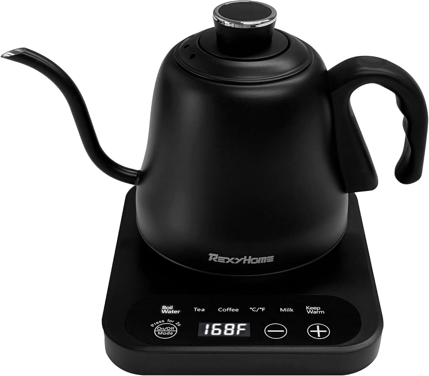 Gooseneck Electric Kettle Temperature Control: ±1℉ Precise Target & Keep Warm, Quick Heating 316L Stainless Steel Electric Kettles for Boiling Water, Pour Over Coffee, Brew Tea & Milk, 1000W/0.8L