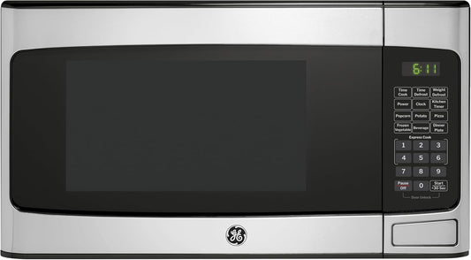 GE GCST11X1WSS Microwave Oven, 950-watt 6 Auto Cooking Settings, Child-Lock Technology, Kitchen Essentials for The Countertop, Dorm Room or Apartment, 1.1 Cu. Ft, Stainless Steel
