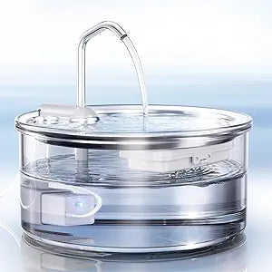 Tomxcute Glass Cat Water Fountain - 108oz/3.2L Ultra-Quiet Cat Fountain for Drinking, Elegant Easy to Clean Glass Pet Water Fountain for Cats, Small Dogs, Multiple Pets, Model Number P11G1