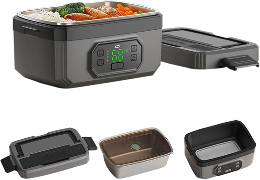 Cordless Electric Battery Heated Lunch Box for Men,Adults Wireless Lunch Box,Portable Food Warmer Lunchbox,6.8 Cups Food Container,Rechargeable 24000 mAh Battery,Heating Timer and Reservation Design