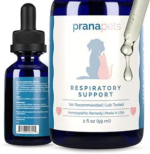 PranaPets Respiratory Support Supplement for Dogs & Cats | Naturally Promotes Optimal Respiratory Function in Pets | Safely aids with Symptoms of Seasonal Allergies