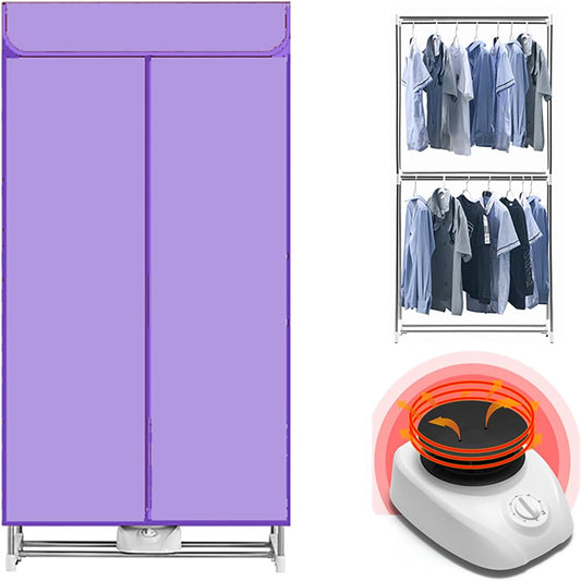 AMZTEMU Apartment clothes dryer, Portable Clothes Dryer, Portable dryers for laundry, Mini dryer for clothes, Small portable dryer, Electric Clothes Dryer Machine- US plug(1000W)