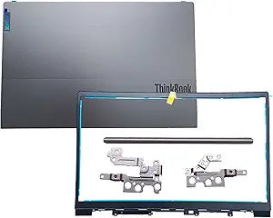 5CB1B34808 5CB1B34807 5B30S18986 5H50S28995 Replacement Laptop LCD Back Cover Top Case Rear Lid with Hinges Cover and Hinges and Front Bezel Frame for Lenovo ThinkBook 15 G2 G3 ITL/are/ACL Sliver
