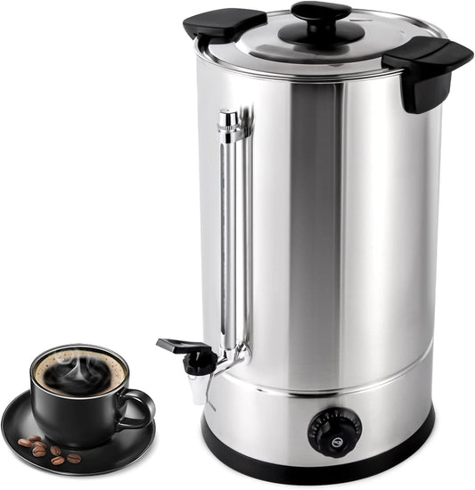 Commercial Coffee Urn Hot Water Urn with Thermostat Control, 1.4KW 15L\/3.9Gal Temperature Adjustable(86-230°F) Commercial Coffee Pot Electric Percolator Coffee Pot for Home, Restaurant, Office
