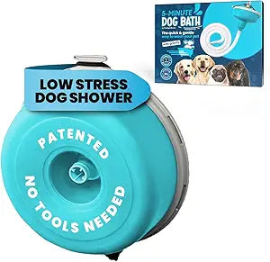 5-MinutePetBath Dog Bath Hose Attachment - Shower Head Accessory for Dog Washing - Low Stress Pet Shower - Portable Wash Station for Grooming, Rinse & Cleaning - Attachable Bathing Essential - Green