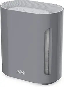 Pure Enrichment PureZone Air Purifier for Bedroom & Living Room, 4-Stage Filtration & UV-C Light, H13 HEPA Filter Helps Remove Bacteria, Pet Hair Dander, Allergens, Germs, Smoke, Dust (Gray)