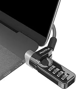 Universal Laptop Security Lock | Compatible with All Laptops inc MacBook | 1.7m Anti-Theft Cable | 4 Digit Combination Lock | Cut Resistant Steel Cable