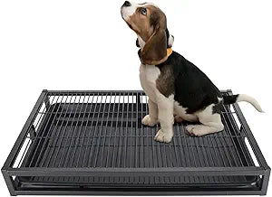 Dog Potty Tray, Pet Indoor Dog Training Toilet, Pet Litter Box Dogs Training Toilet, Puppy Pee Pad Holder Mesh Pad Tray, Potty Trainer Holder for Small Dogs (L, 24.4x16.9x3.1in)