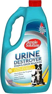 Simple Solution Urine Destroyer, Enzymatic Cleaner and Urine Odor Eliminator, Pet Stain Remover, Dog Pee Stain Destroyer, Cat Urine Neutralizer, Carpet Cleaner, Rug Deodorizer, Spot Cleaner, 1 Gallon
