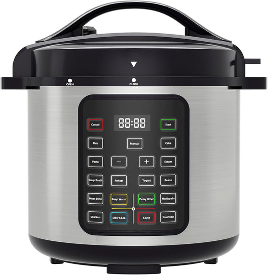 16-in-1 Electric Pressure Cooker, 8QT Multi Electric Cookers, Slow Cooker, Rice Cooker, Steamer, Saut , Yogurt Maker, Warmer & Sterilizer, Stainless Steel